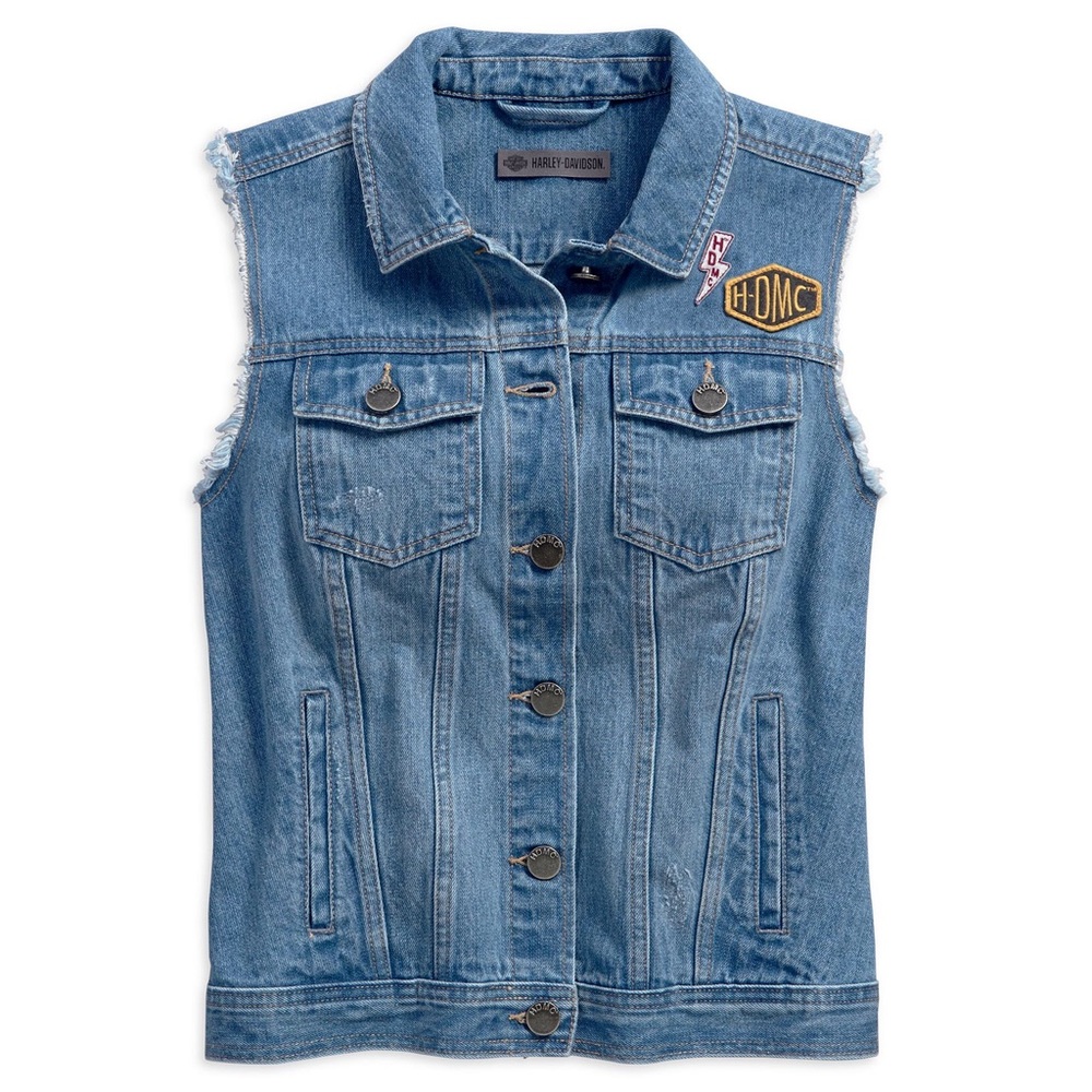 Womens Harley Davidson Skull Lightning Vest NWT